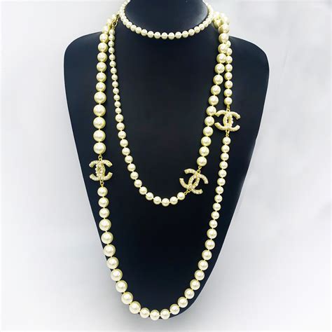 find good chanel pearl necklace replica|chanel inspired long pearl necklace.